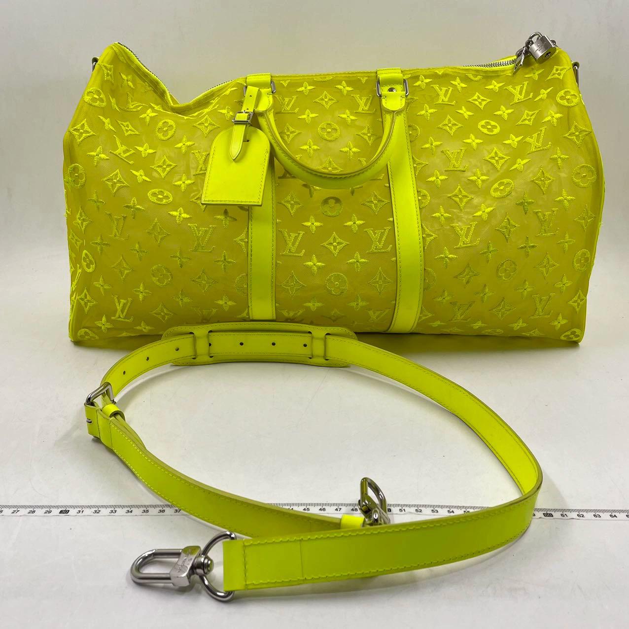 Louis Vuitton Keepall Bandouliere Monogram Mesh 50 Yellow in Mesh/Leather 7
