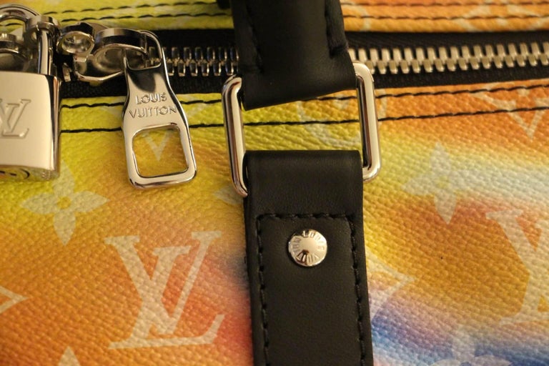 Virgil Abloh Yellow Leather Everyday LV Keepall Bandoulière 50 Silver  Hardware, 2021