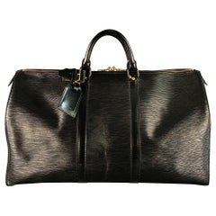 LOUIS VUITTON Keepall Black Epi Leather Duffle Bag