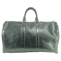 Louis Vuitton Keepall Duffle 45 Noir Boston 211695 Black Epi Leather Weekend/Tra
