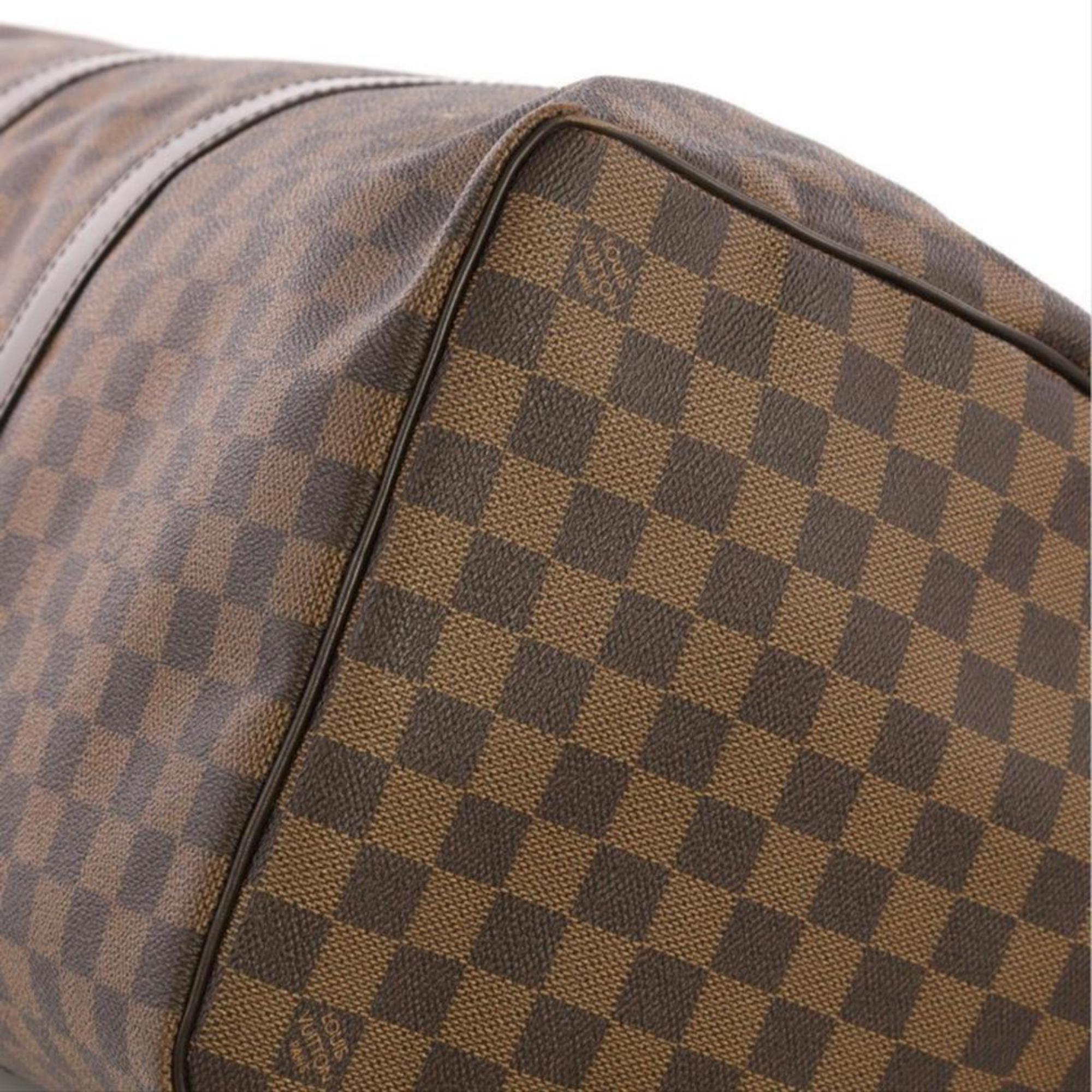 Louis Vuitton Keepall Duffle  50 870229 Brown Coated Canvas Weekend/Travel Bag For Sale 4