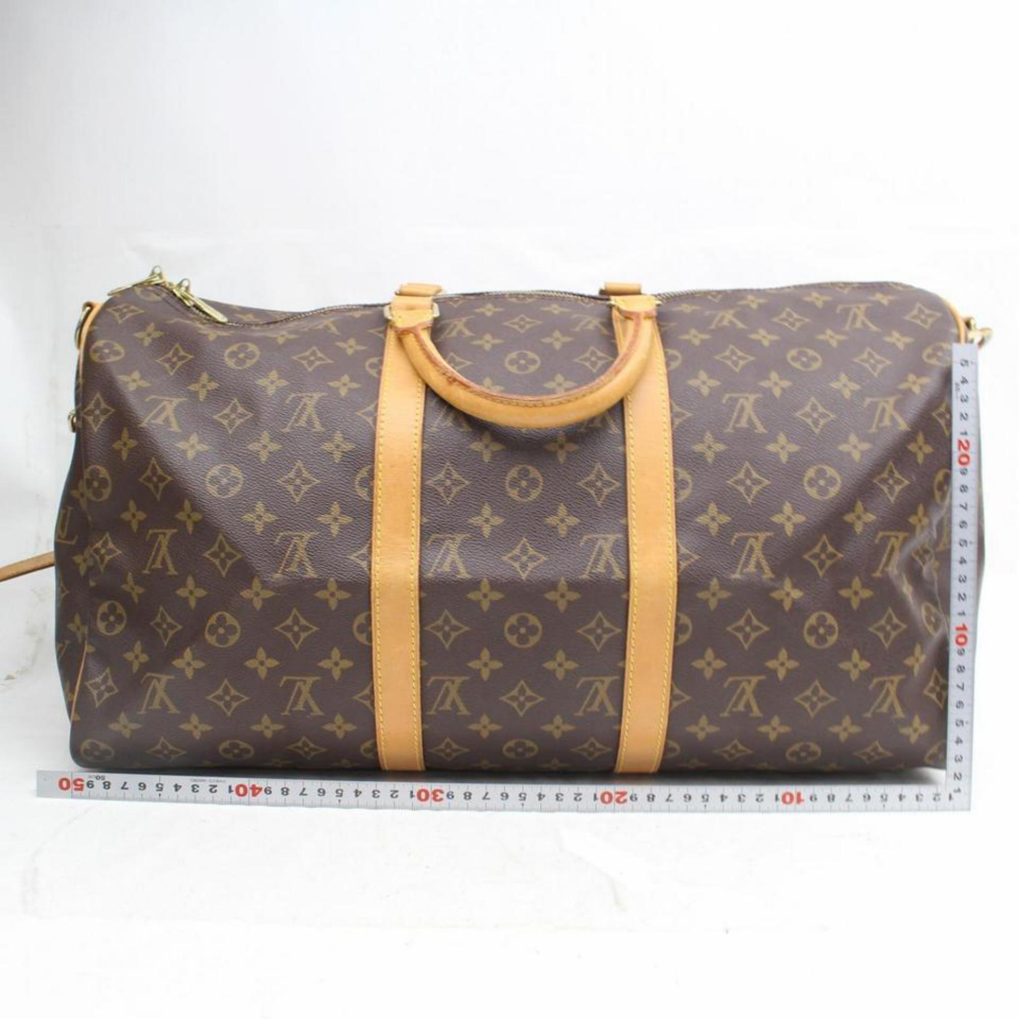 Louis Vuitton Keepall Duffle Monogram Bandouliere 50 869035 Weekend/Travel Bag For Sale 1