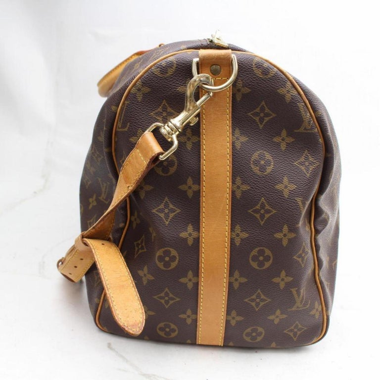 Louis Vuitton Keepall Duffle Monogram Bandouliere 50 869035 Weekend/Travel Bag For Sale at 1stdibs