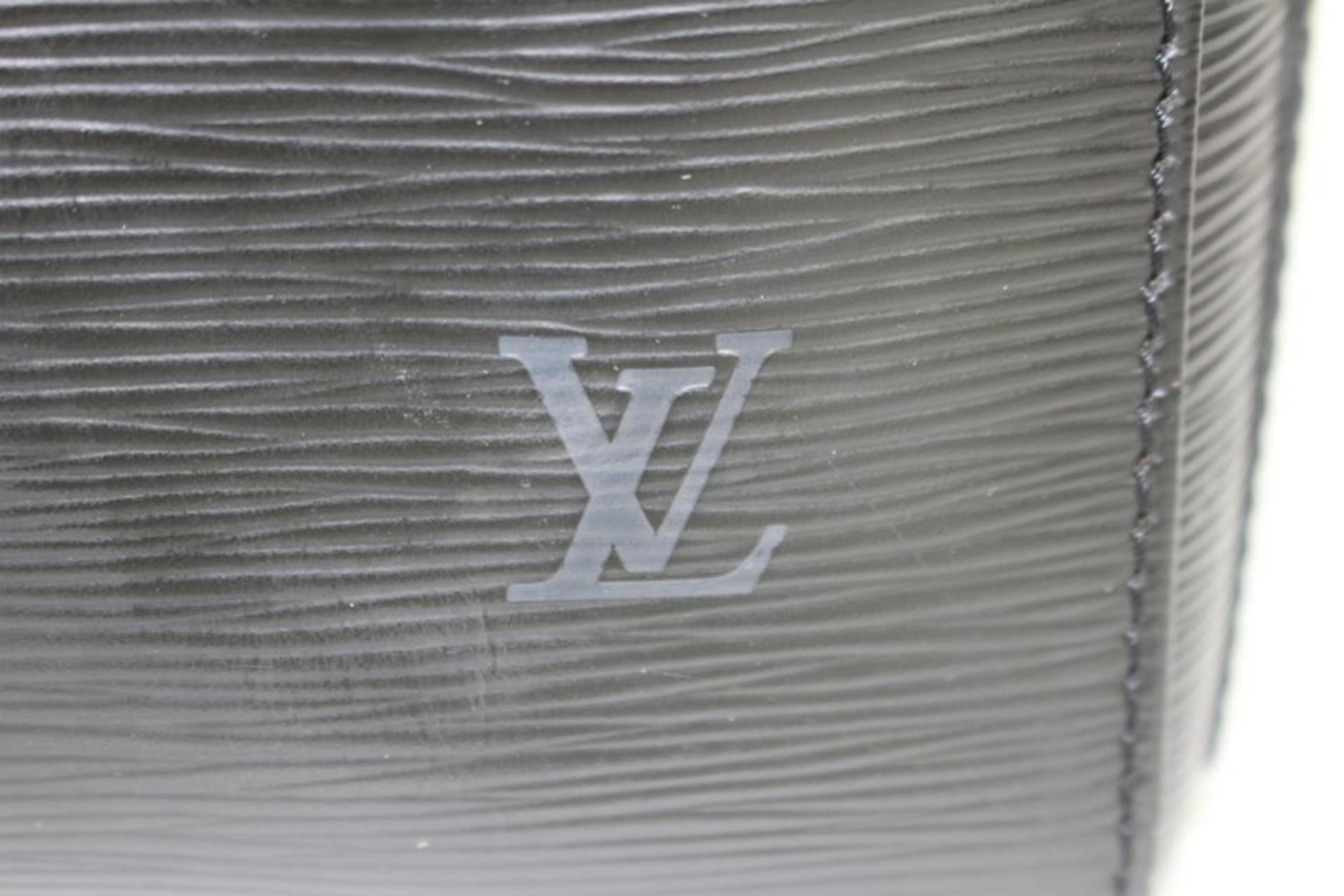 Louis Vuitton Keepall Duffle Noir 45 5lz0129 Black Leather Weekend/Travel Bag For Sale 8