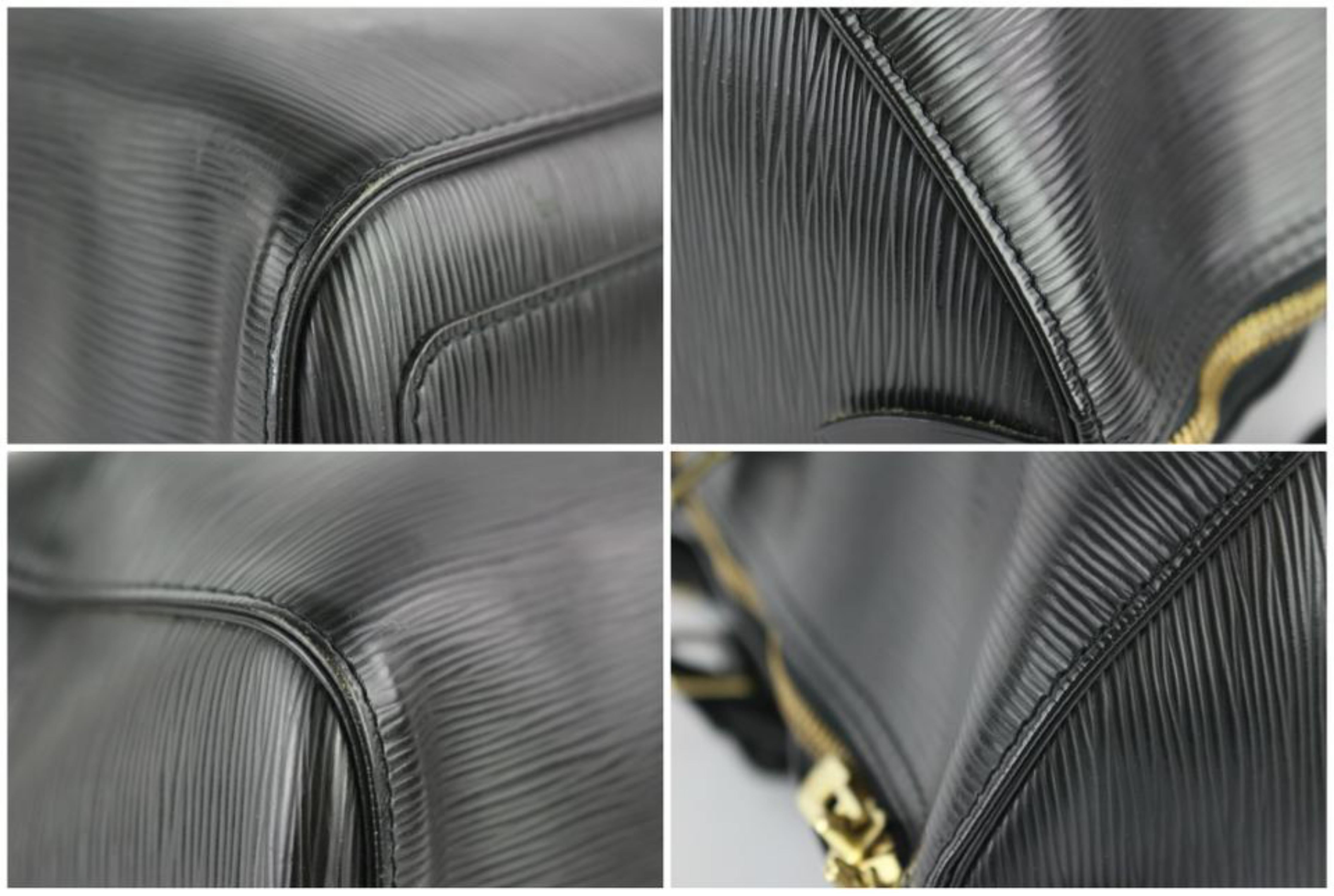 Louis Vuitton Keepall Duffle Noir 45 5lz0129 Black Leather Weekend/Travel Bag For Sale 5