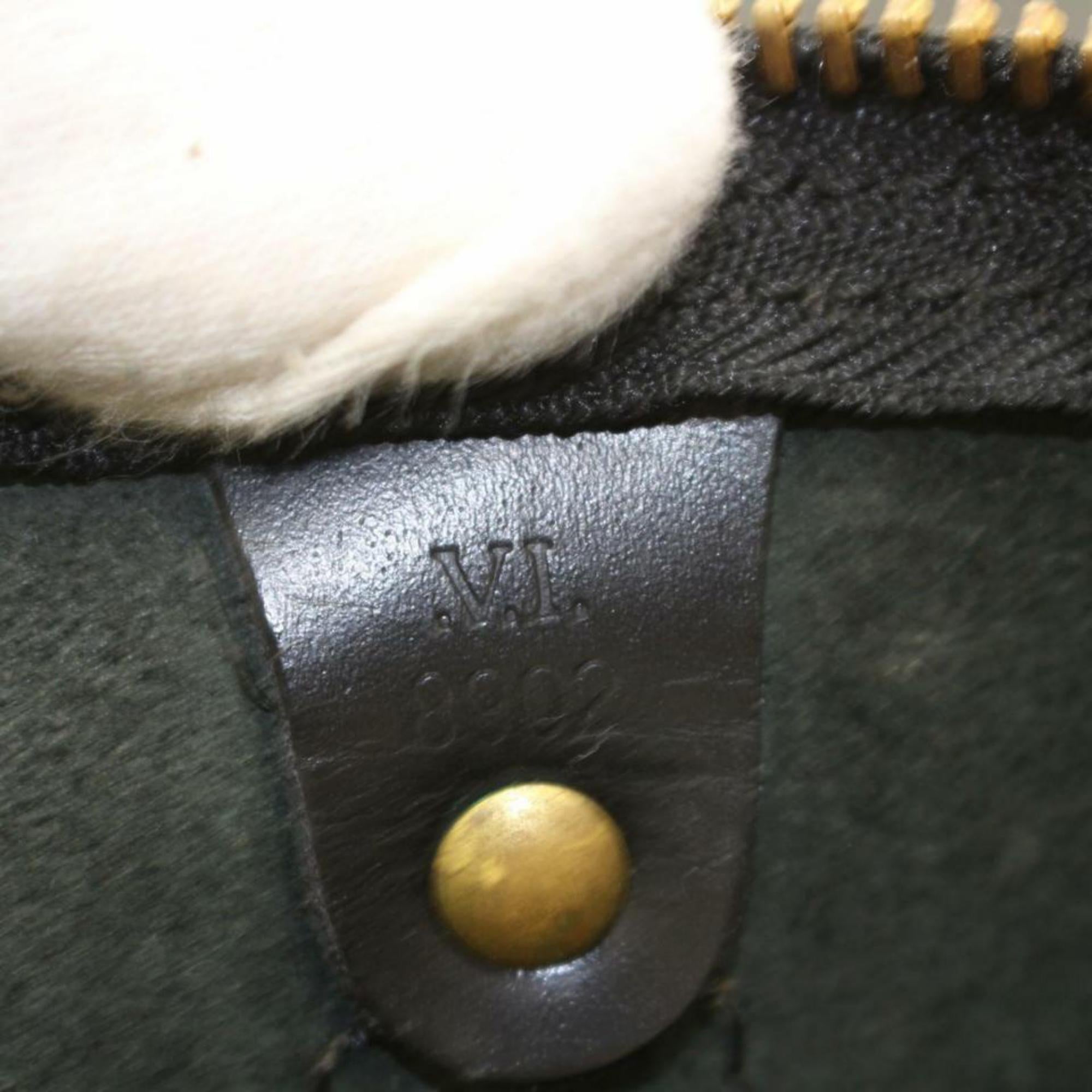 Louis Vuitton Keepall Duffle Noir 45 870140 Black Leather Weekend/Travel Bag For Sale 6