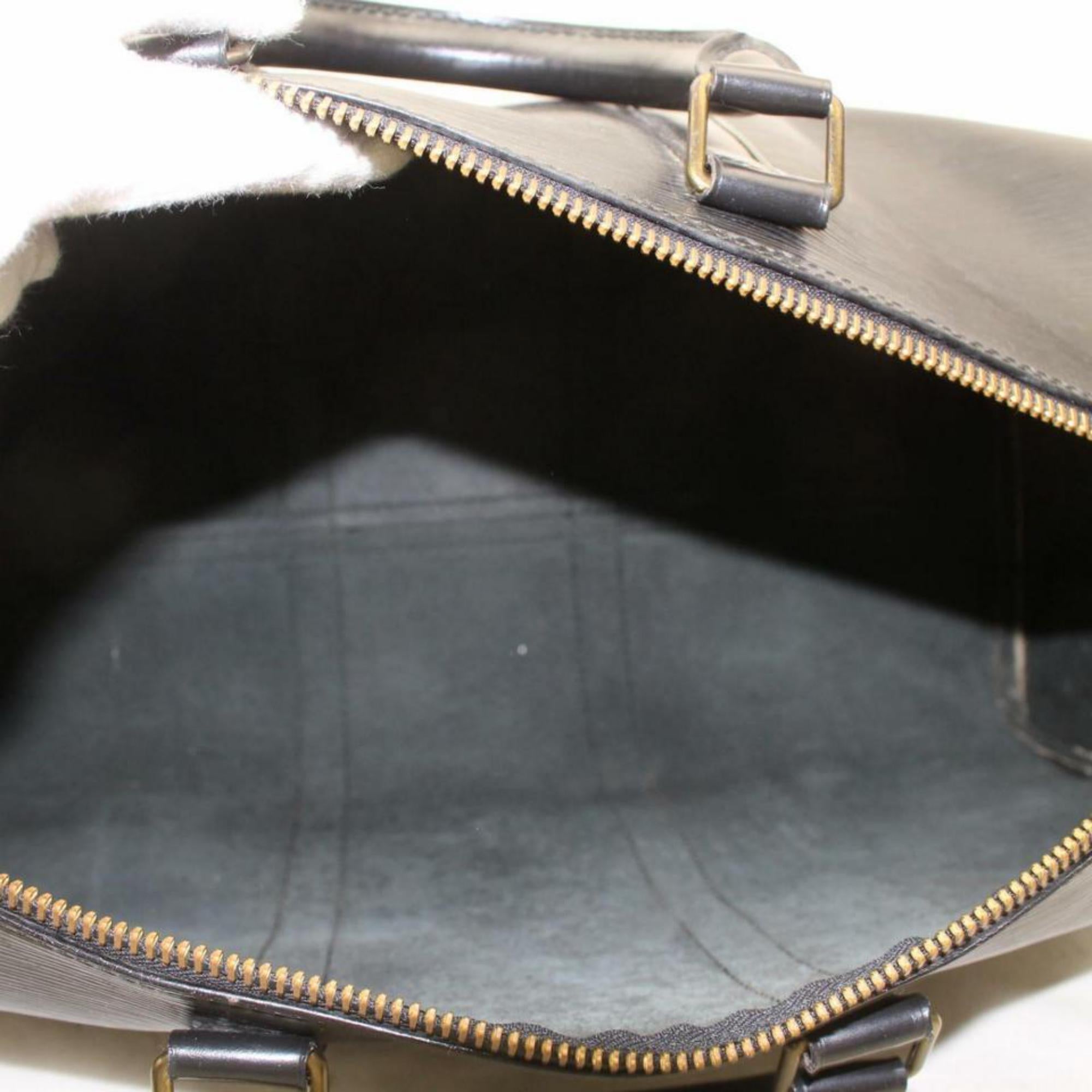 Louis Vuitton Keepall Duffle Noir 45 870140 Black Leather Weekend/Travel Bag For Sale 7