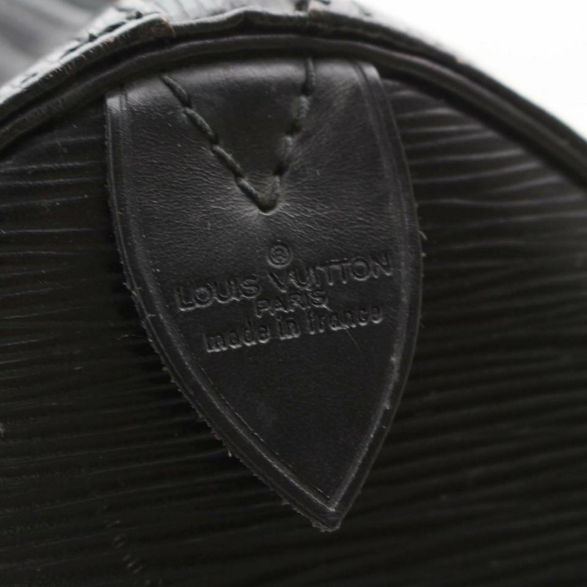 Louis Vuitton Keepall Duffle Noir 45 870140 Black Leather Weekend/Travel Bag For Sale 8