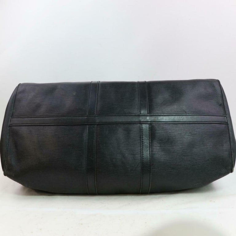 Louis Vuitton Keepall Duffle Noir 55 870599 Black Epi Leather Weekend ...