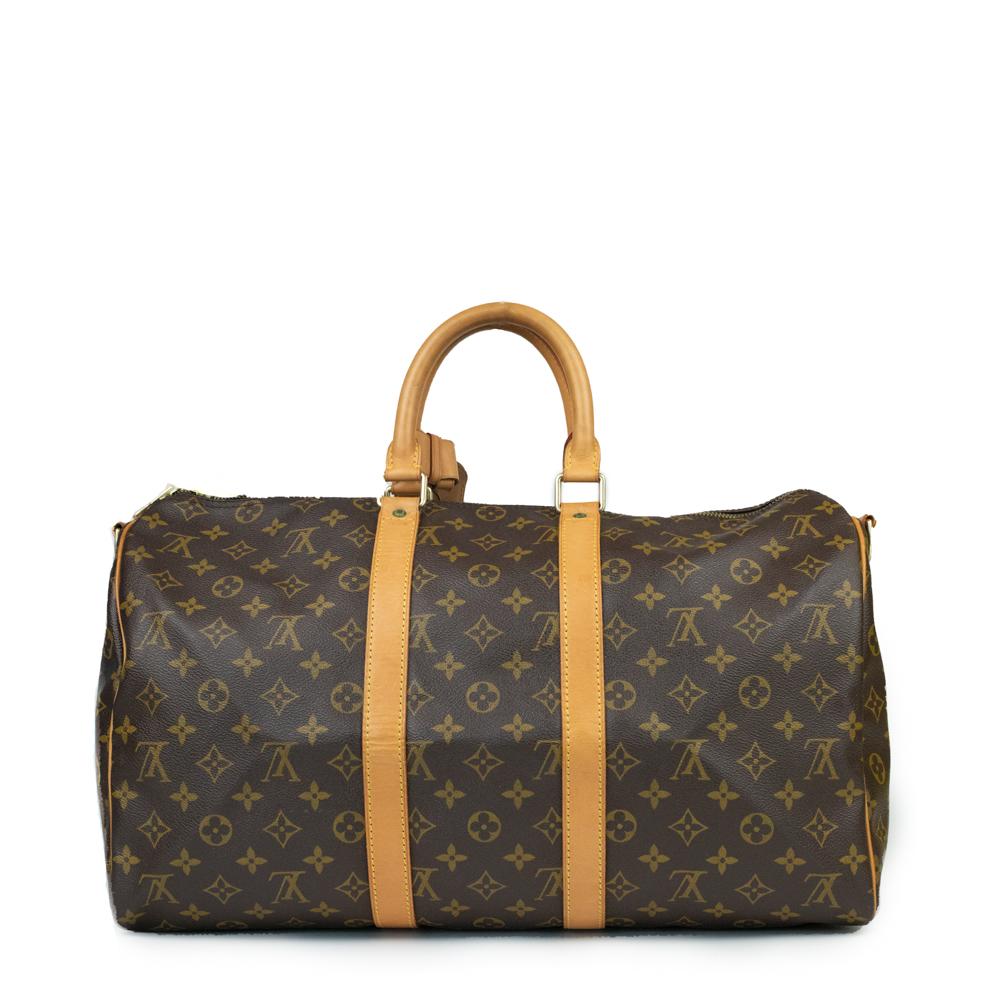 Black Louis Vuitton, Keepall in brown canvas