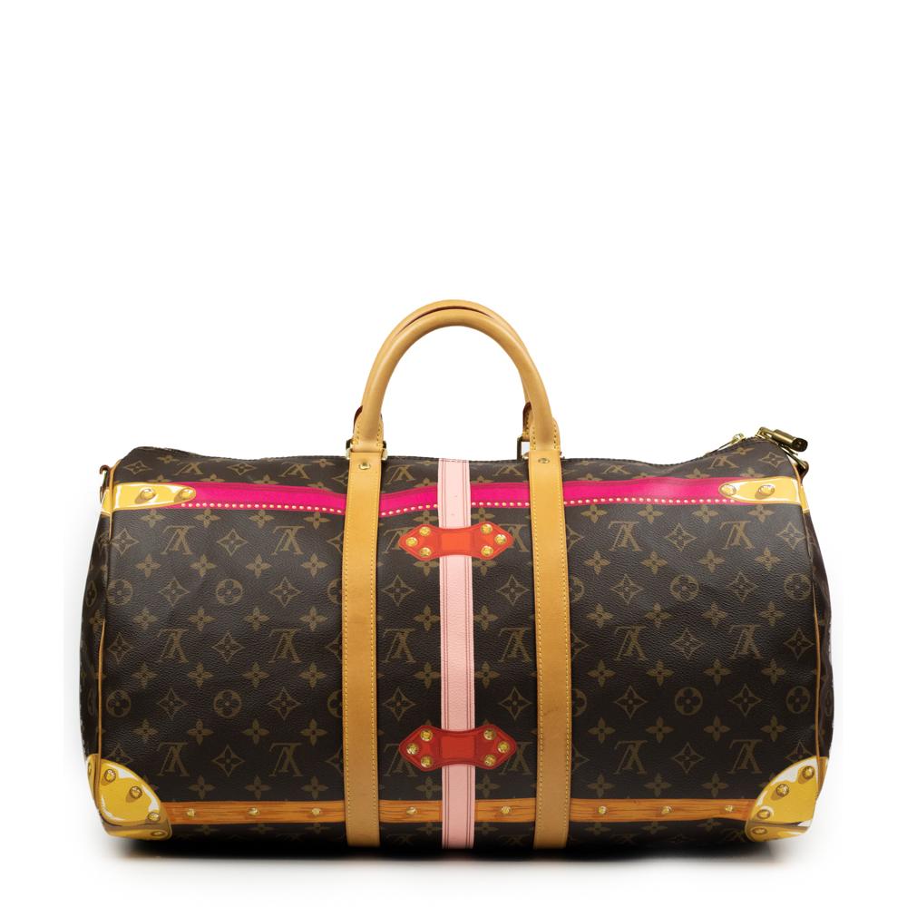 Louis Vuitton, keepall in brown canvas In Good Condition In Clichy, FR
