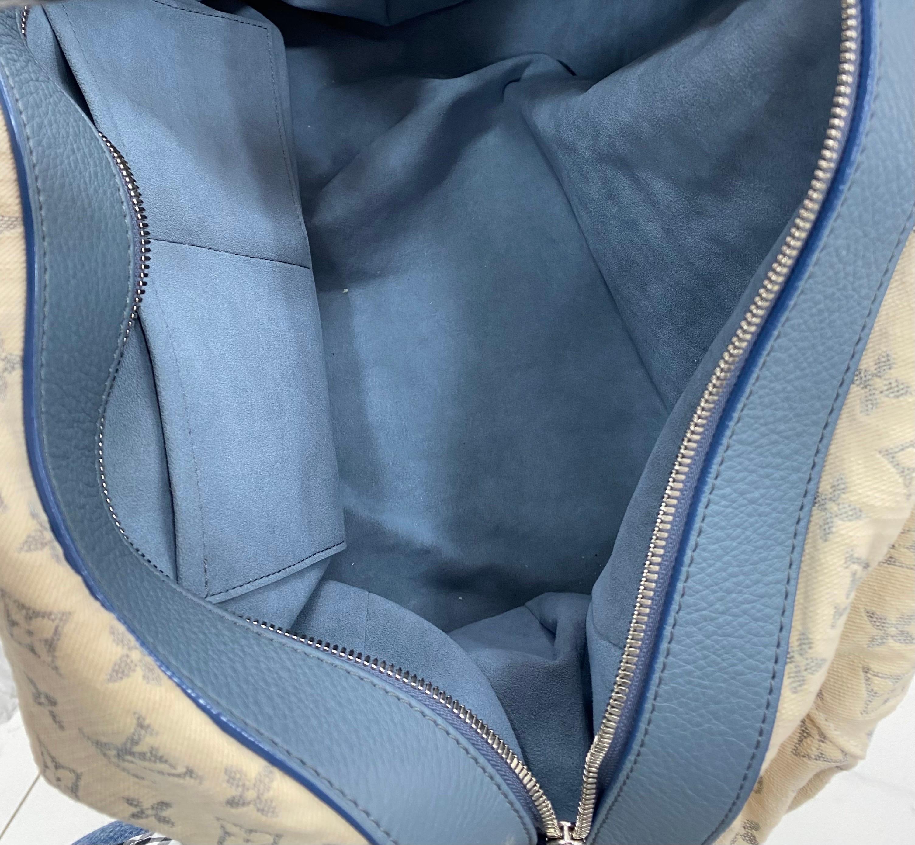 Louis Vuitton Keepall Mini Lin White and Blue 2