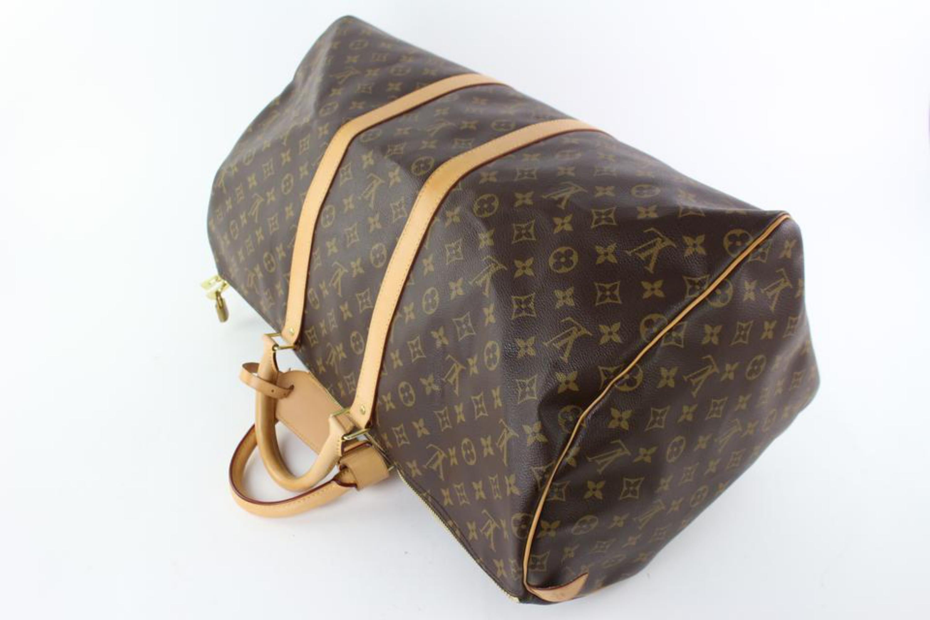 Louis Vuitton Keepall Monogram 50 2lz0928 Brown Coated Canvas Weekend/Travel Bag For Sale 1