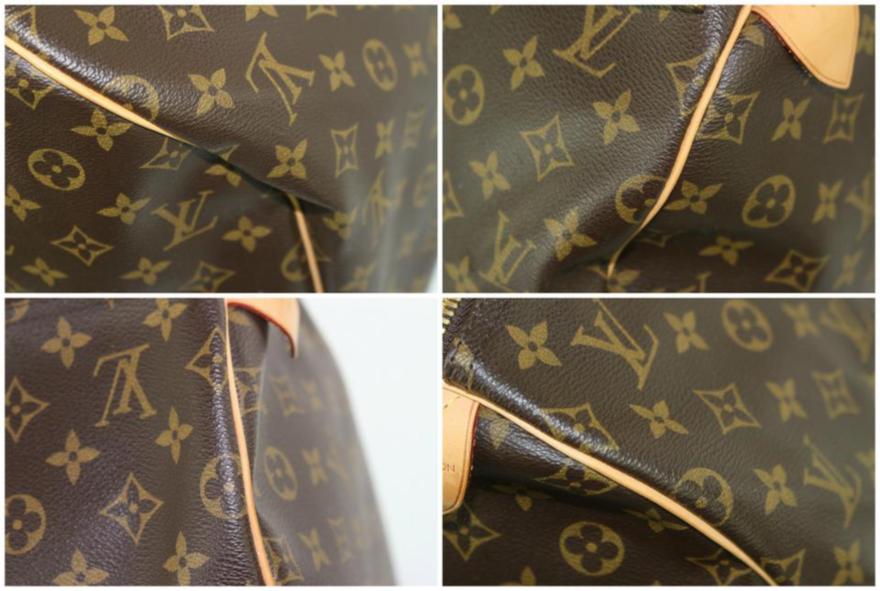 Louis Vuitton Keepall Monogram 50 2lz0928 Brown Coated Canvas Weekend/Travel Bag For Sale 2