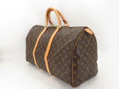 Louis Vuitton Keepall Monogram 50 868662 Brown Coated Canvas Weekend/Travel Bag