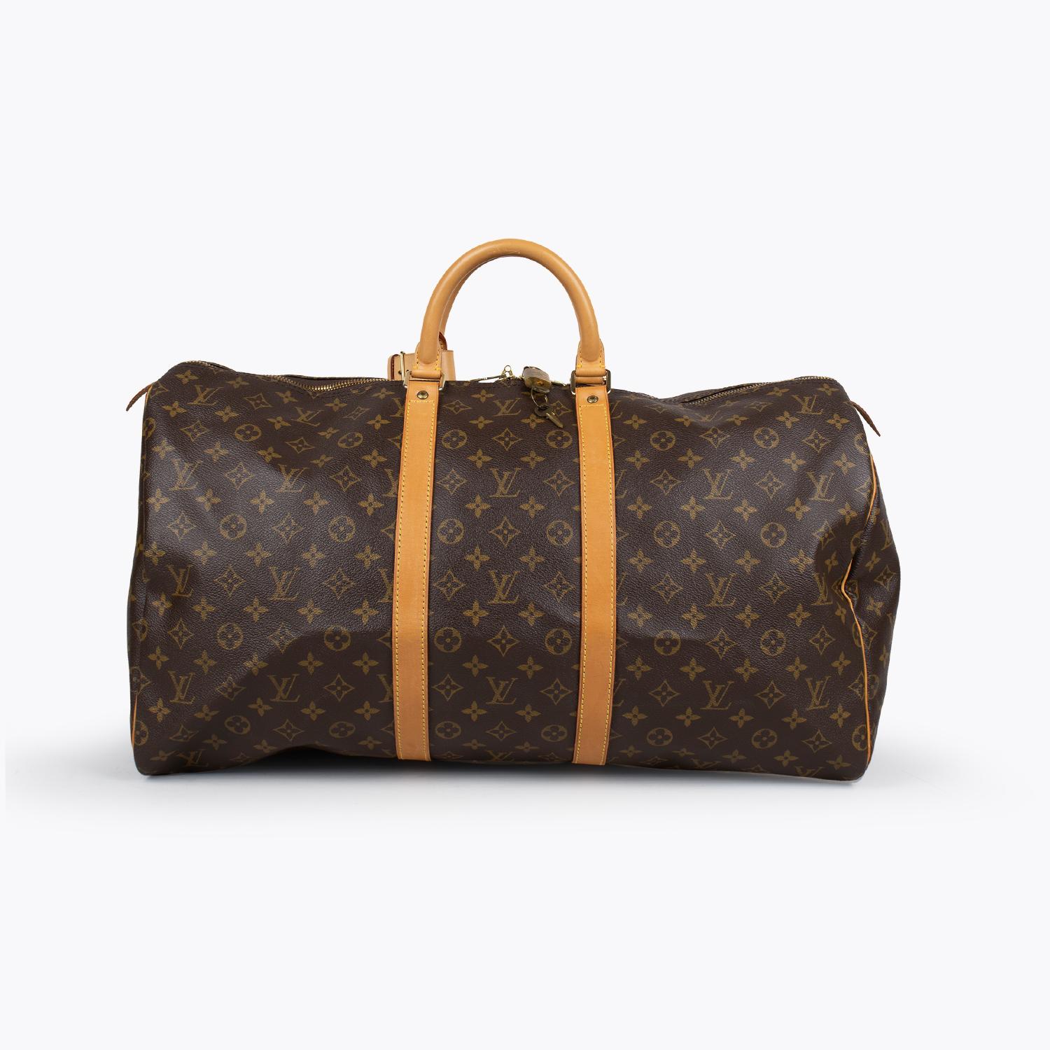 Black Louis Vuitton Keepall Monogram 55 Bag For Sale