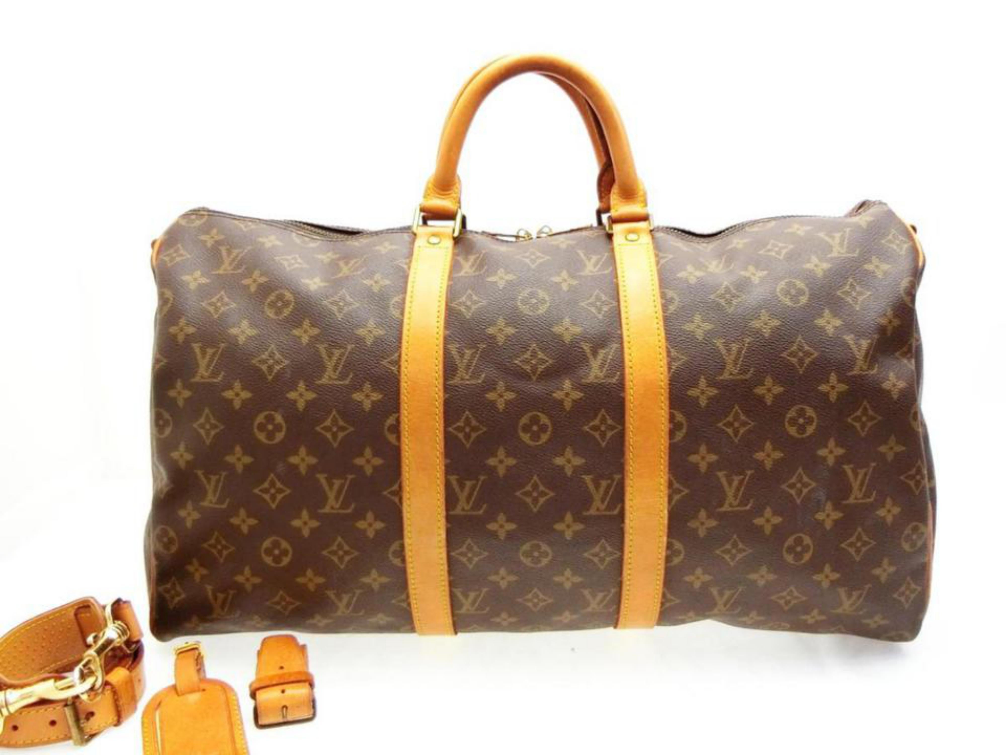 Louis Vuitton Saks Large Monogram Duffel Bag Overnight Travel Keepall Rare  70s at 1stDibs