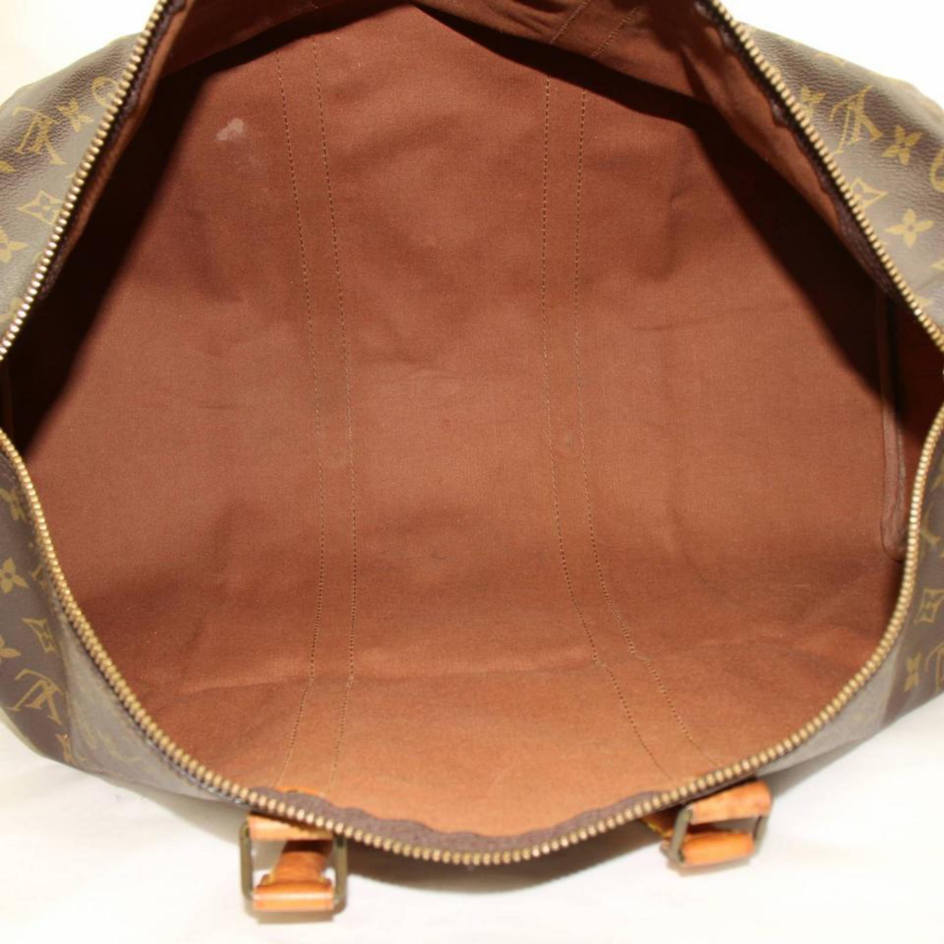 Louis Vuitton Keepall Monogram Bandouliere 50 867974 Brown Coated Canvas Weekend 7