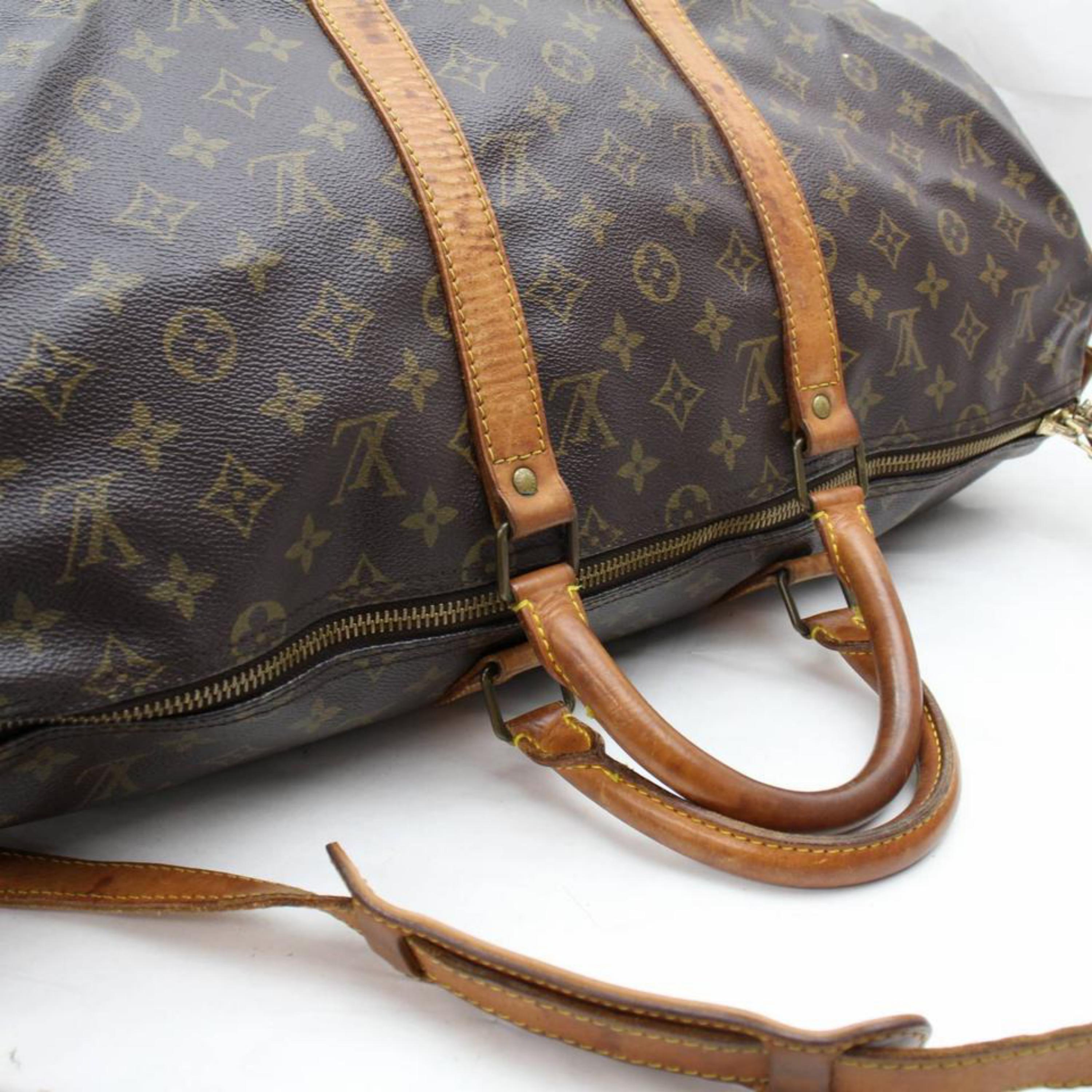 Louis Vuitton Keepall Monogram Bandouliere 50 867974 Brown Coated Canvas Weekend 2