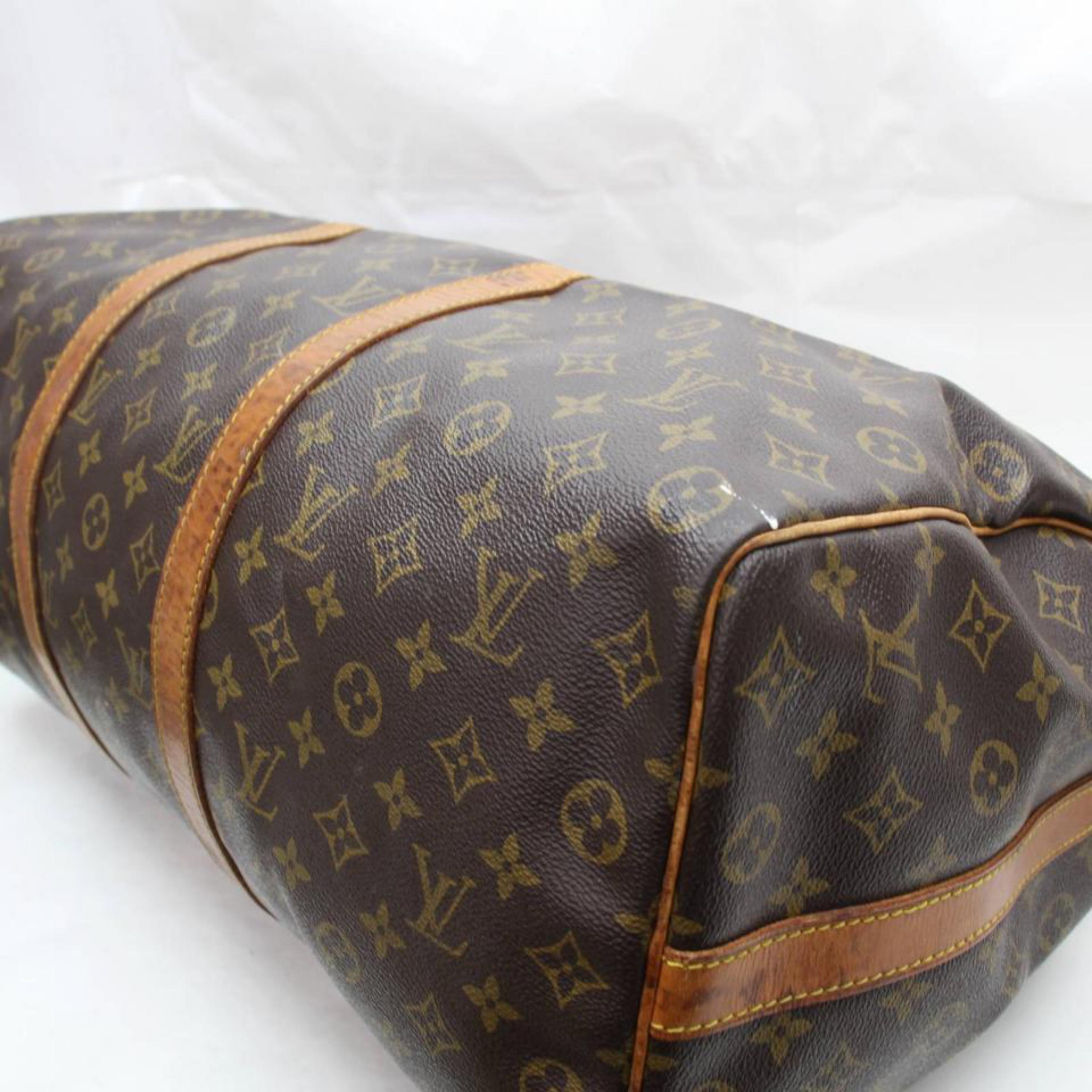 Louis Vuitton Keepall Monogram Bandouliere 50 867974 Brown Coated Canvas Weekend 3