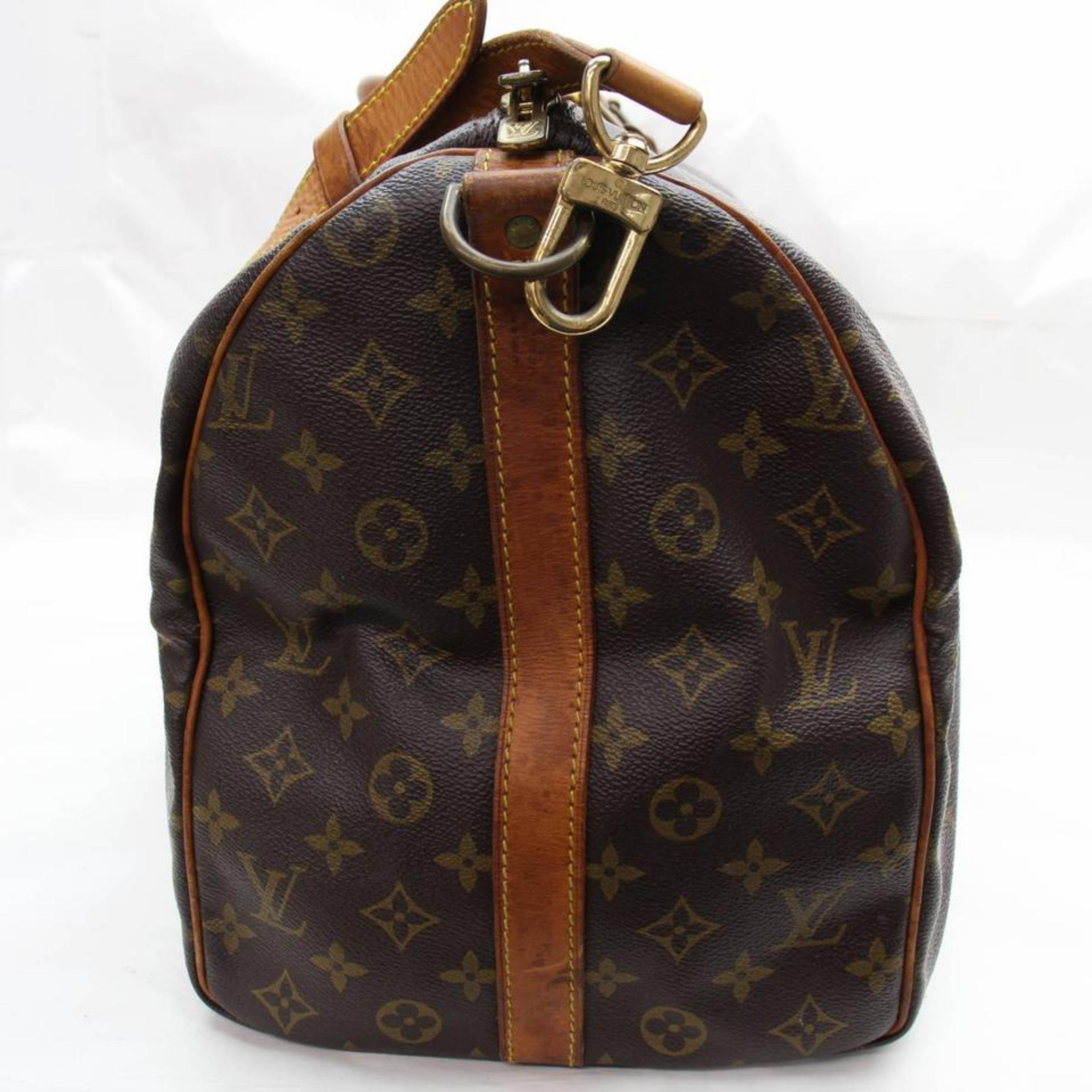 Louis Vuitton Keepall Monogram Bandouliere 50 867974 Brown Coated Canvas Weekend 4