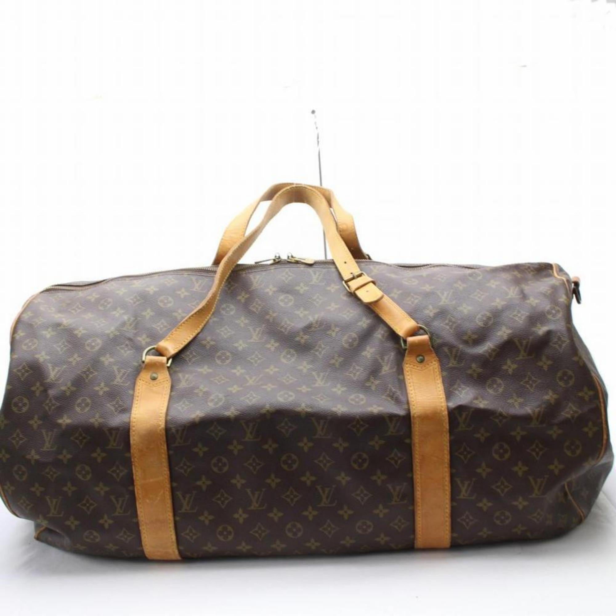 Louis Vuitton Keepall Monogram Sac Polochon 70 869077 Brown Weekend/Travel Bag In Fair Condition For Sale In Forest Hills, NY