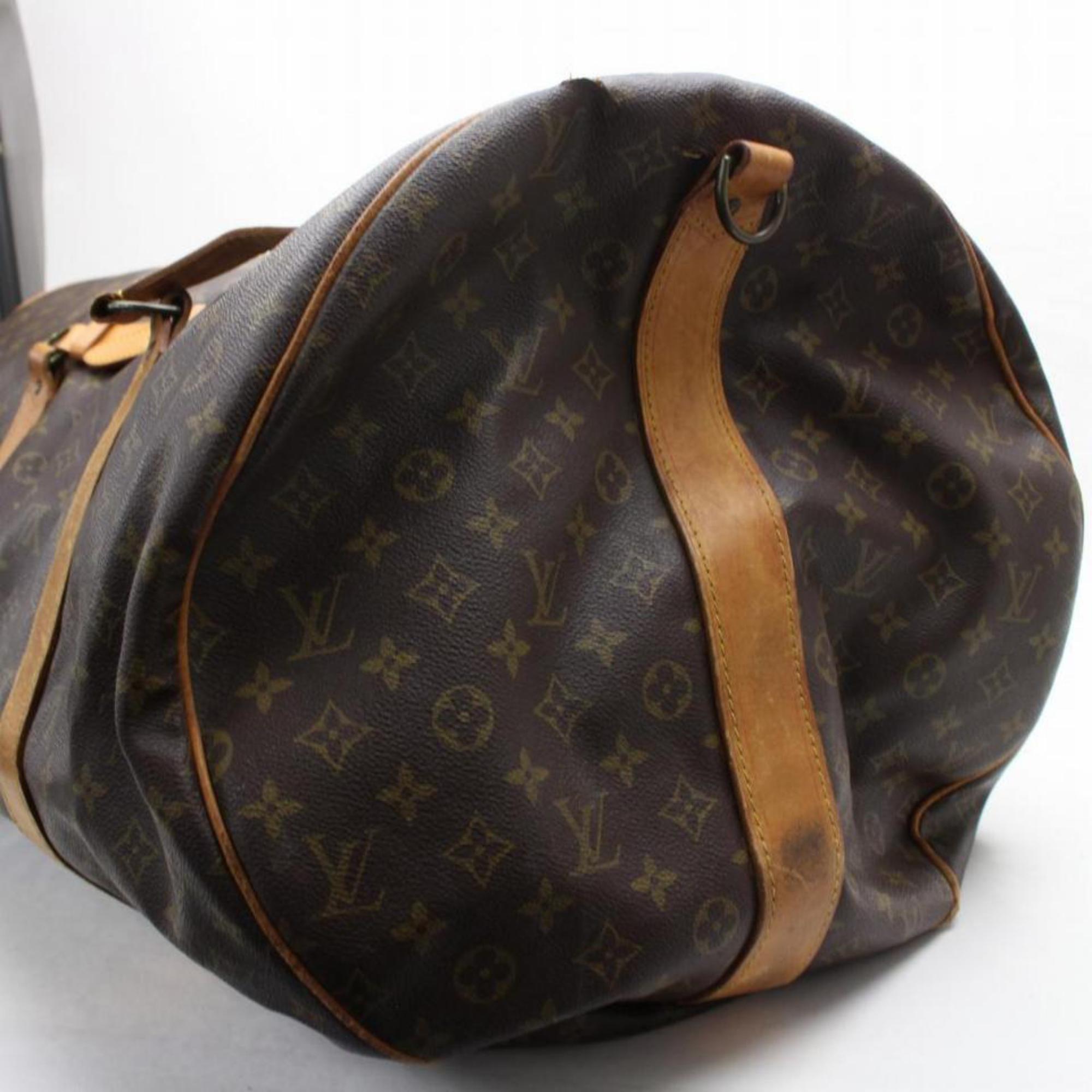 Women's or Men's Louis Vuitton Keepall Monogram Sac Polochon 70 869077 Brown Weekend/Travel Bag For Sale