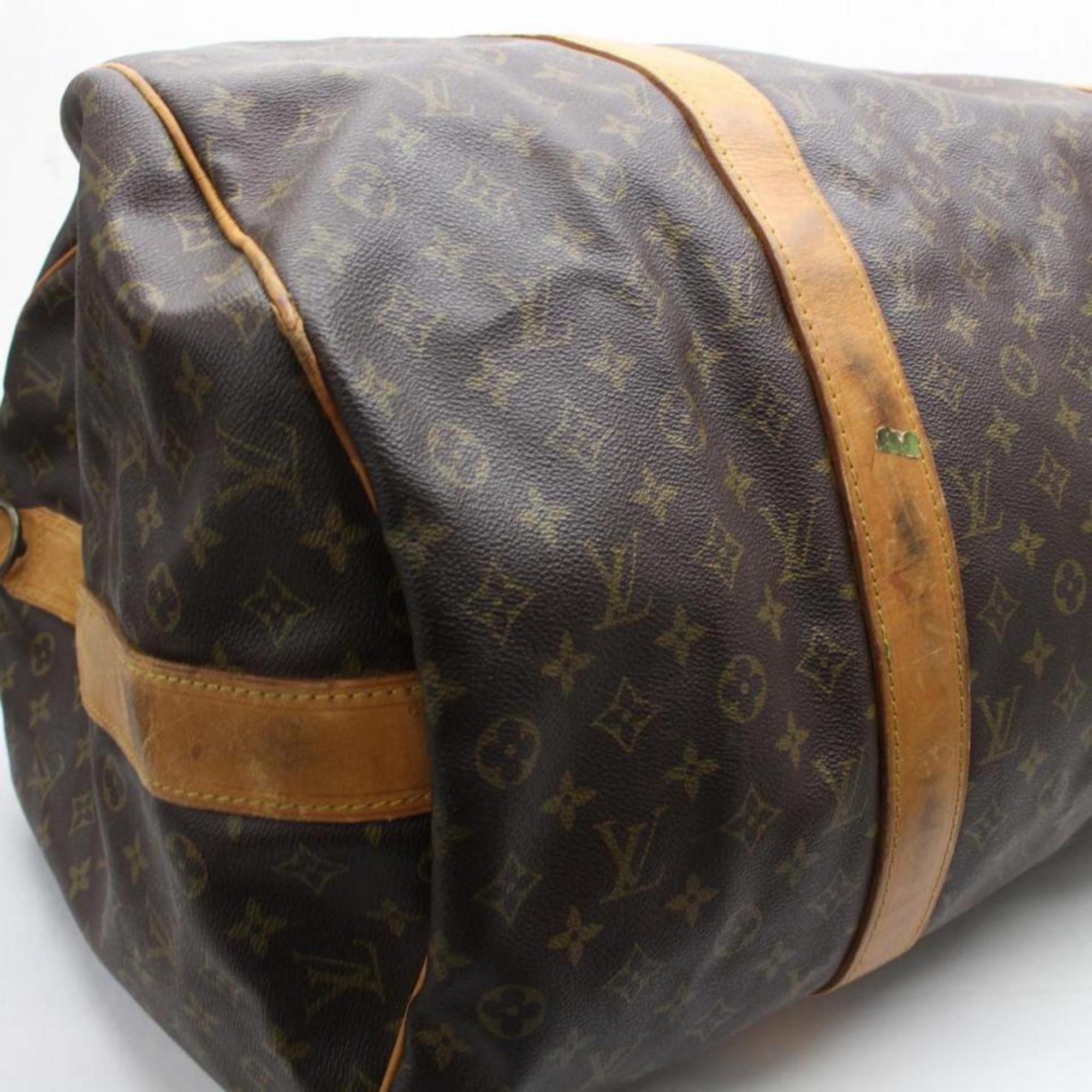 Louis Vuitton Keepall Monogram Sac Polochon 70 869077 Brown Weekend/Travel Bag For Sale 1