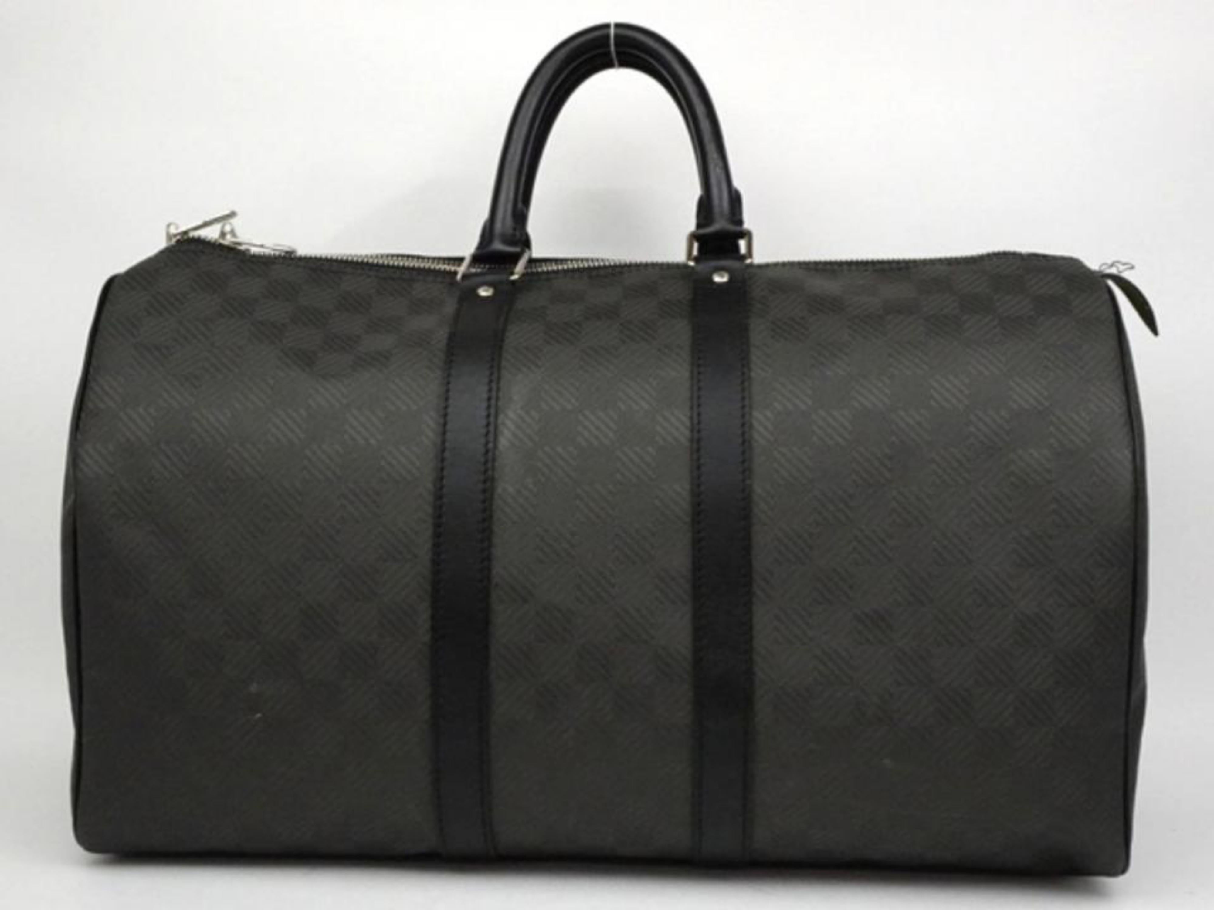 Women's Louis Vuitton Keepall (Rare) Damier Graphite Carbon Fiber Carbone 45 230665 For Sale
