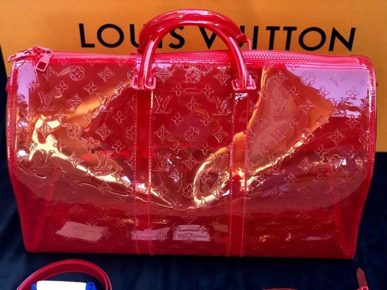 Louis Vuitton Keepall Rgb Clear Ss19 Virgil 50 870439 Red Pvc Travel ...
