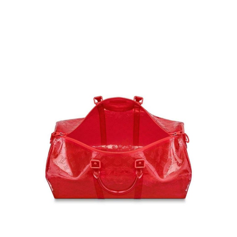 Louis Vuitton Keepall Rgb Clear Ss19 Virgil 50 870439 Red Pvc Travel Bag  For Sale at 1stDibs