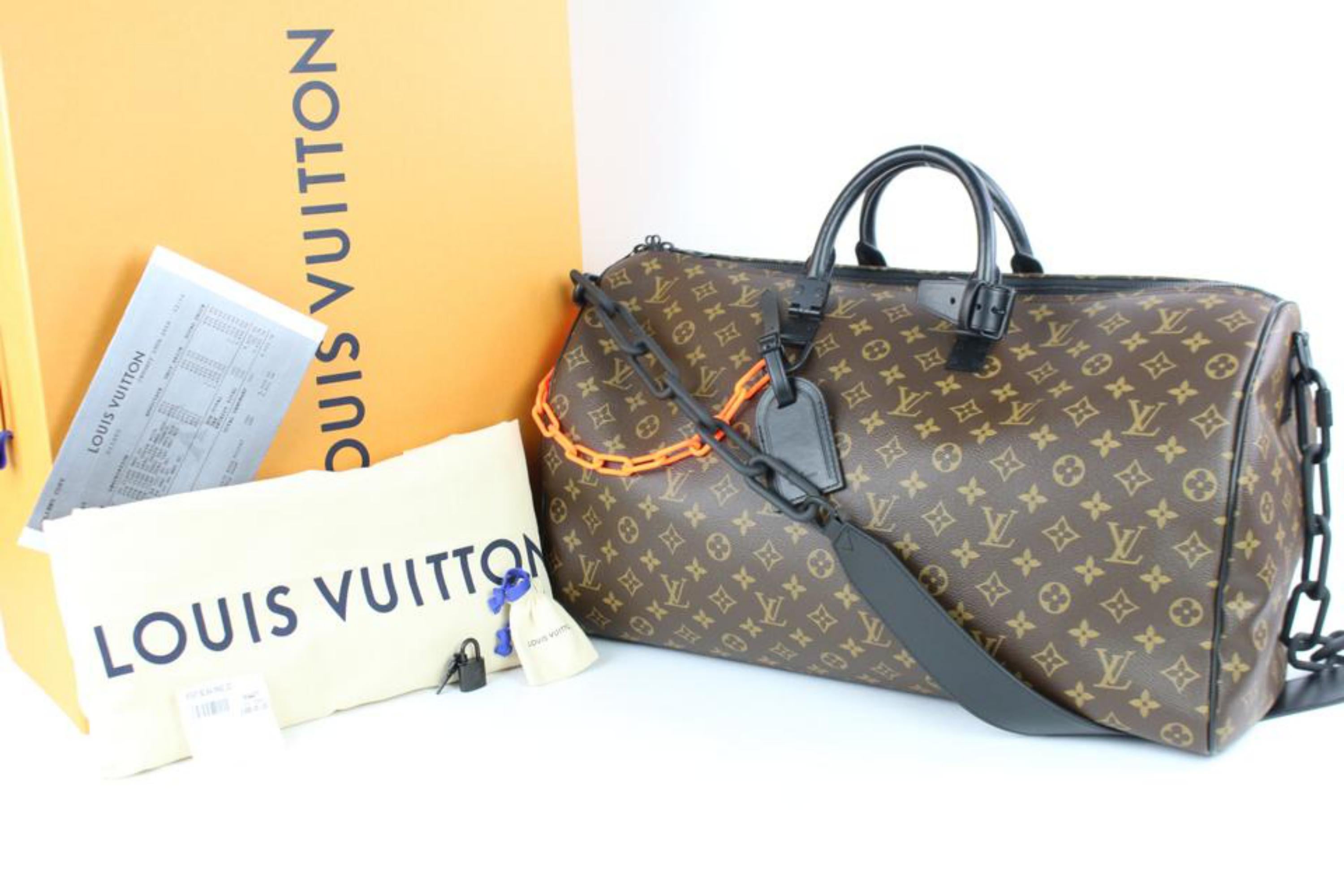 Louis Vuitton x Virgil Abloh Keepall Blue Monogram Bag PVC SS19 LIMITED  Edition