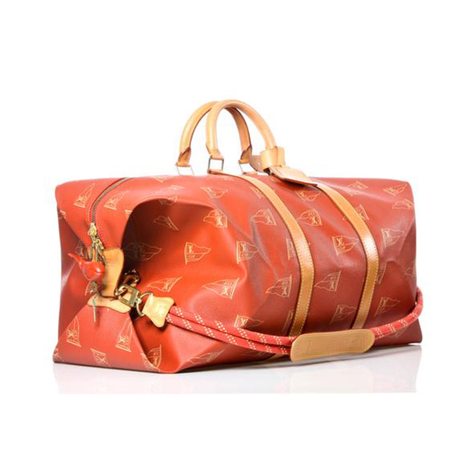 Brown Louis Vuitton Keepall Sailing Boating Duffel Rare Limited Edition Travel Bag For Sale