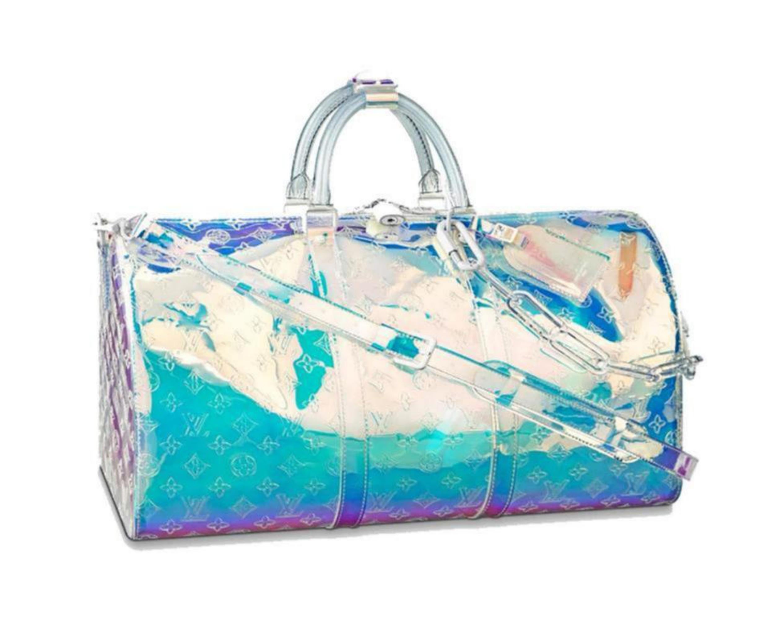 Louis Vuitton Keepall Ss19  Hologram Prism 50 Bandouliere 870370 Travel Bag For Sale 2