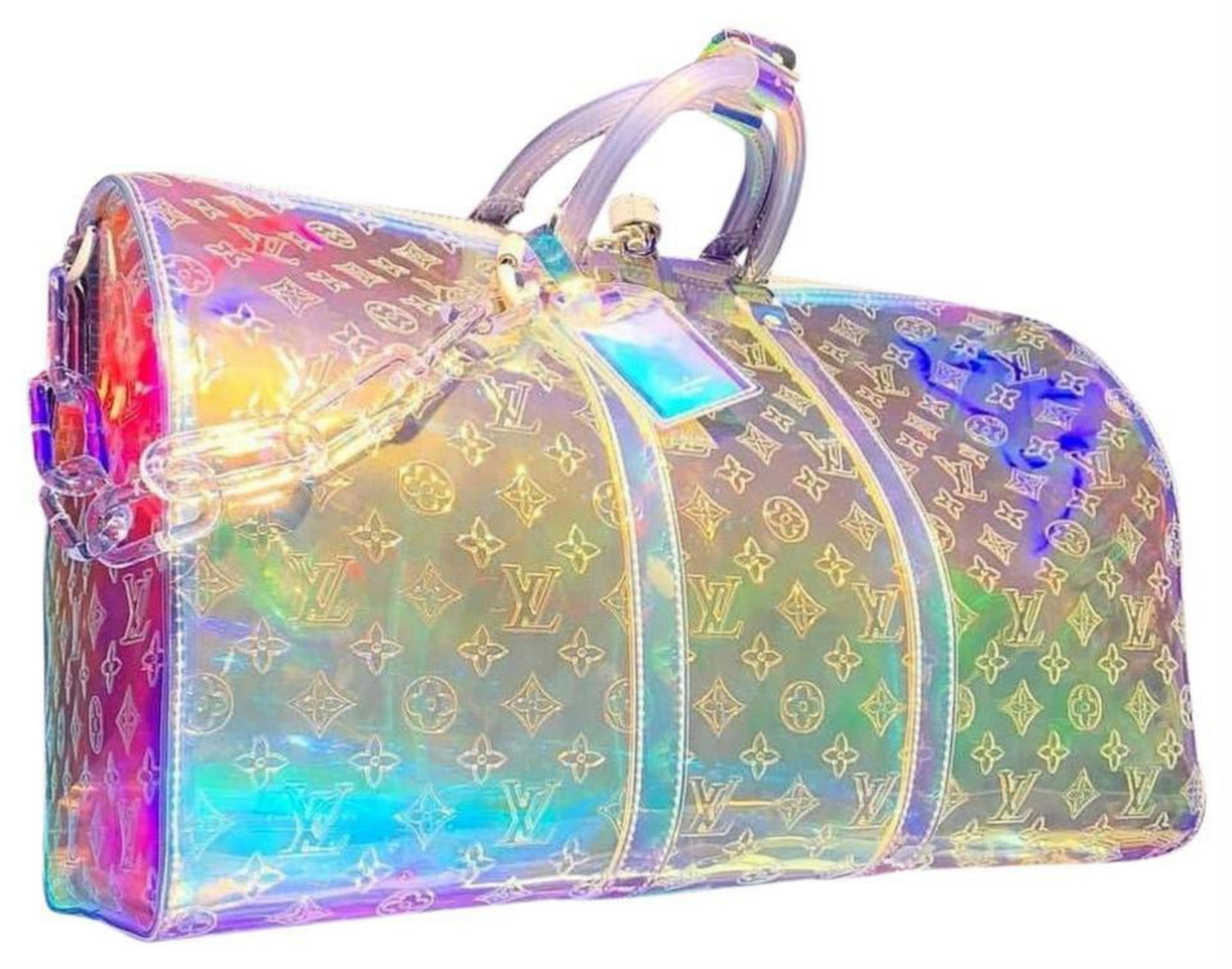 Louis Vuitton Keepall Ss19  Hologram Prism 50 Bandouliere 870370 Travel Bag For Sale 4