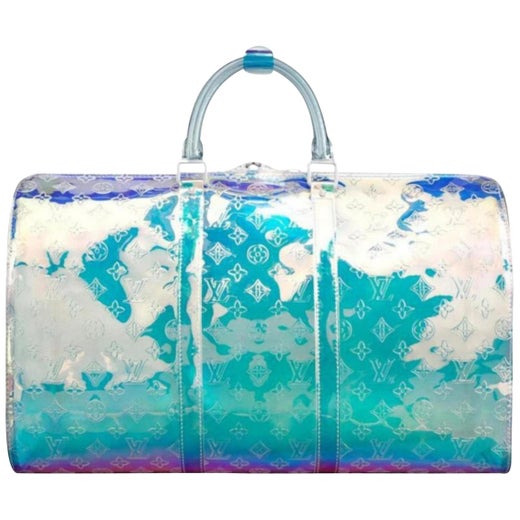 Louis Vuitton Keepall Bandouliere 50 Prism PVC Clear Logo Weekend Travel Bag