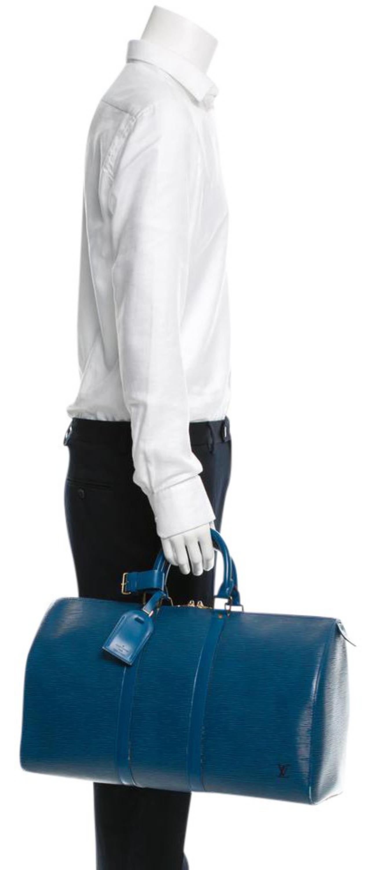 Louis Vuitton Keepall Toledo Epi 45 215340 Blue Leather Weekend/Travel Bag 1