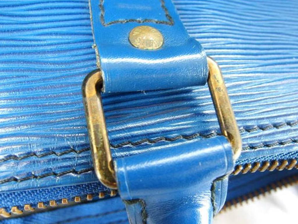 Louis Vuitton Keepall Toledo Epi 45 215340 Blue Leather Weekend/Travel Bag 4