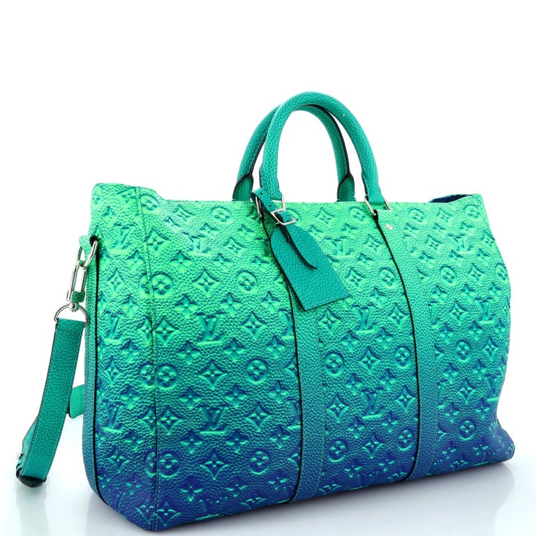 A GREEN & BLUE MONOGRAM ILLUSION TAURILLON LEATHER KEEPALL TOTE