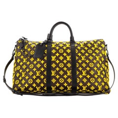 Louis Vuitton Keepall Triangle Bandoulière Monogram Tuffetage Canvas 50