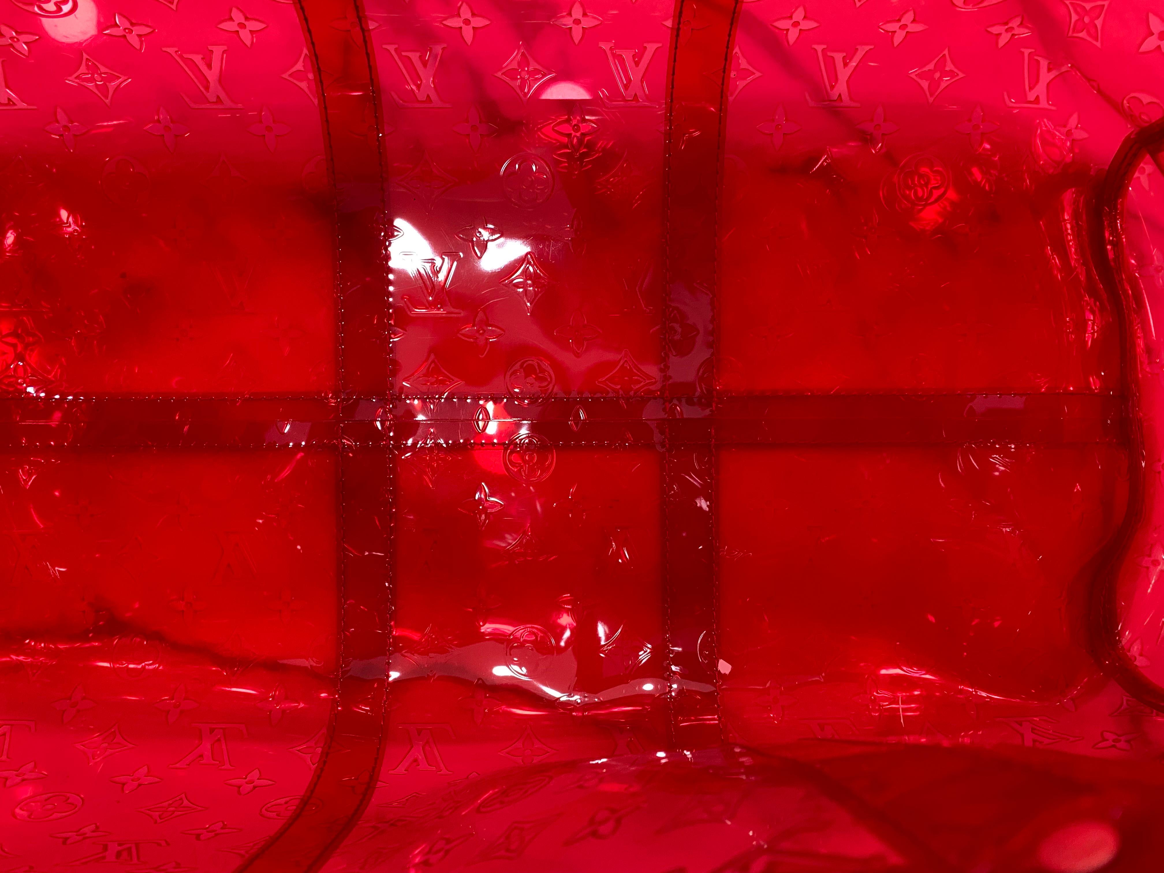 Louis Vuitton Keepall Virgil Abloh Red Travel Bag  4