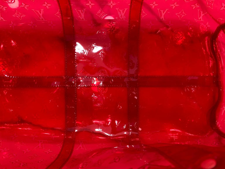 Louis Vuitton Keepall Virgil Abloh Red Travel Bag  For Sale 7