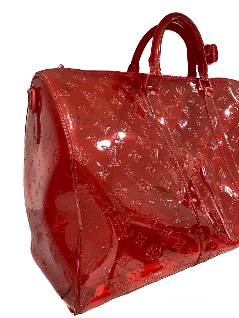 Louis Vuitton Keepall Virgil Abloh Red Travel Bag  In Excellent Condition In Torre Del Greco, IT