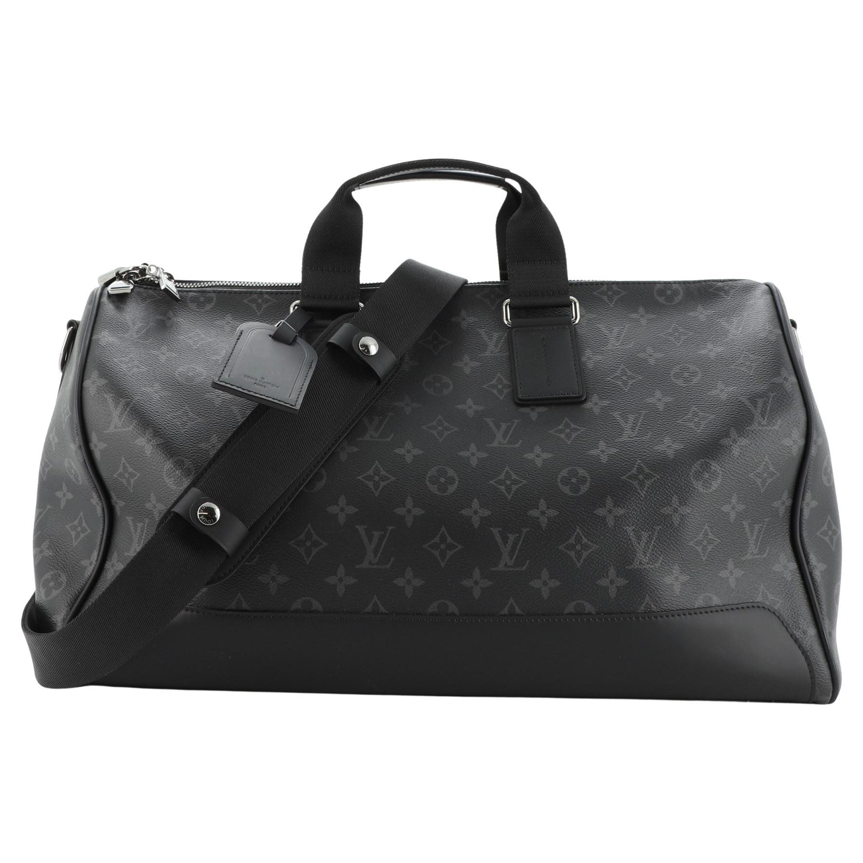 Replica Louis Vuitton Keepall Voyager Monogram Eclipse M43038 for Sale