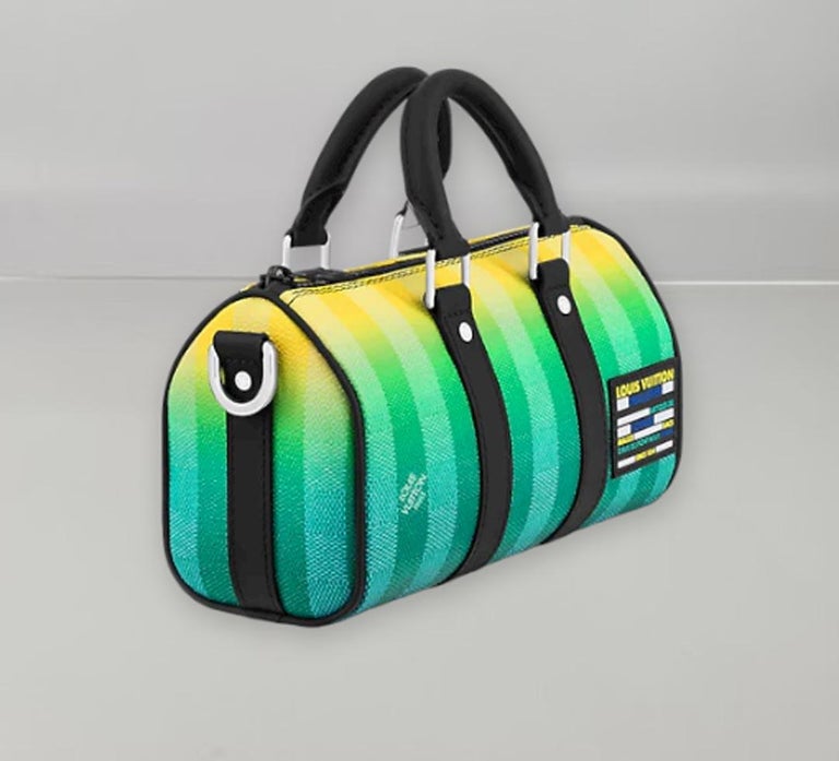 Louis Vuitton Keepall Bandouliere Bag Limited Edition Gradient Damier Stripes Xs Multicolor