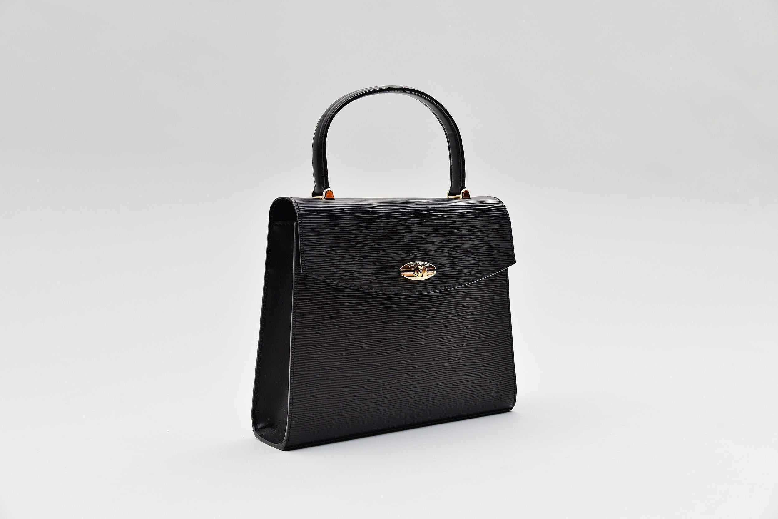 Black Louis Vuitton Kelly Bag Vintage Epi Leather 