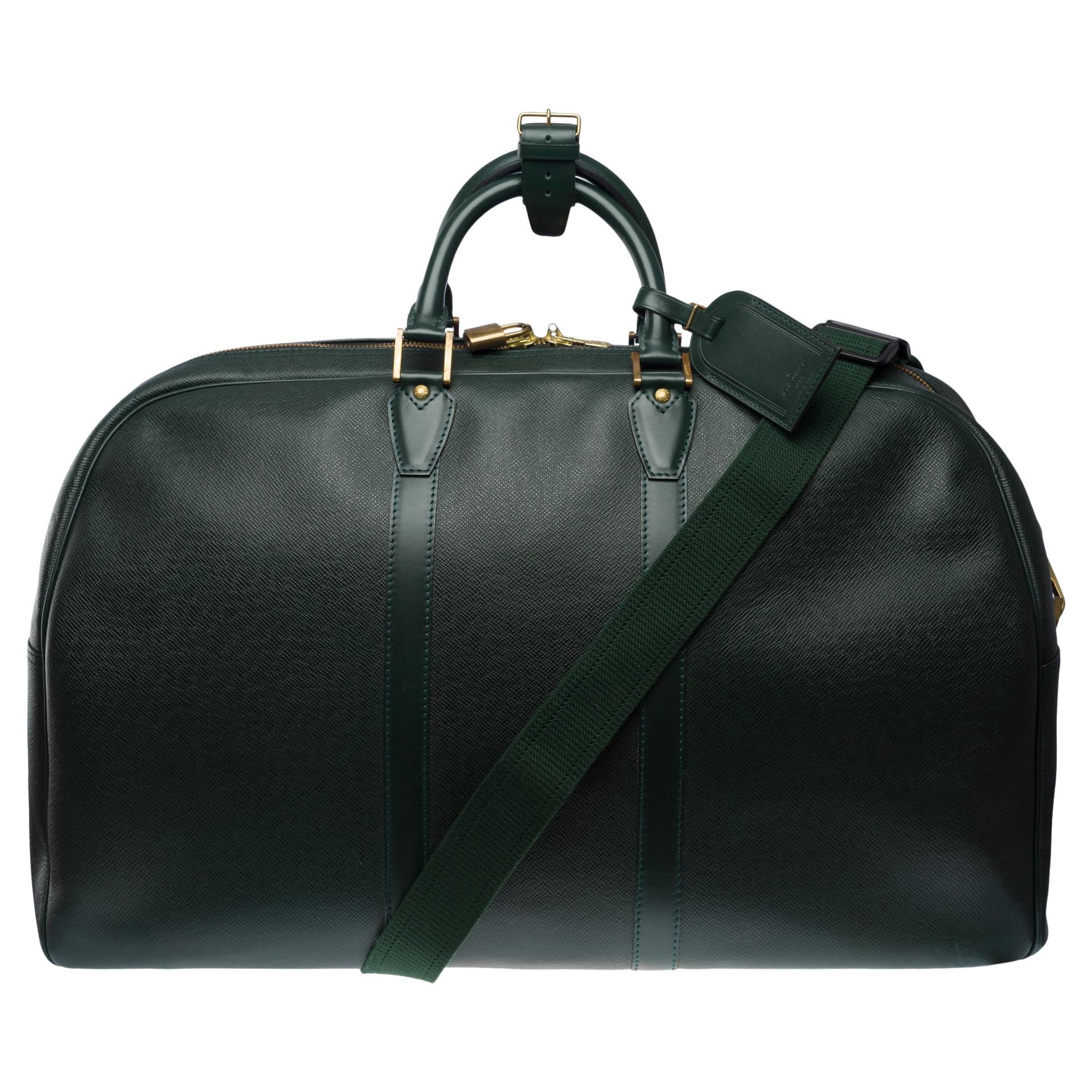 Louis Vuitton Kendall large model travel bag in green taiga leather