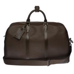 Louis Vuitton Kendall 50 Travel bag in Brown Taïga leather and silver hardware