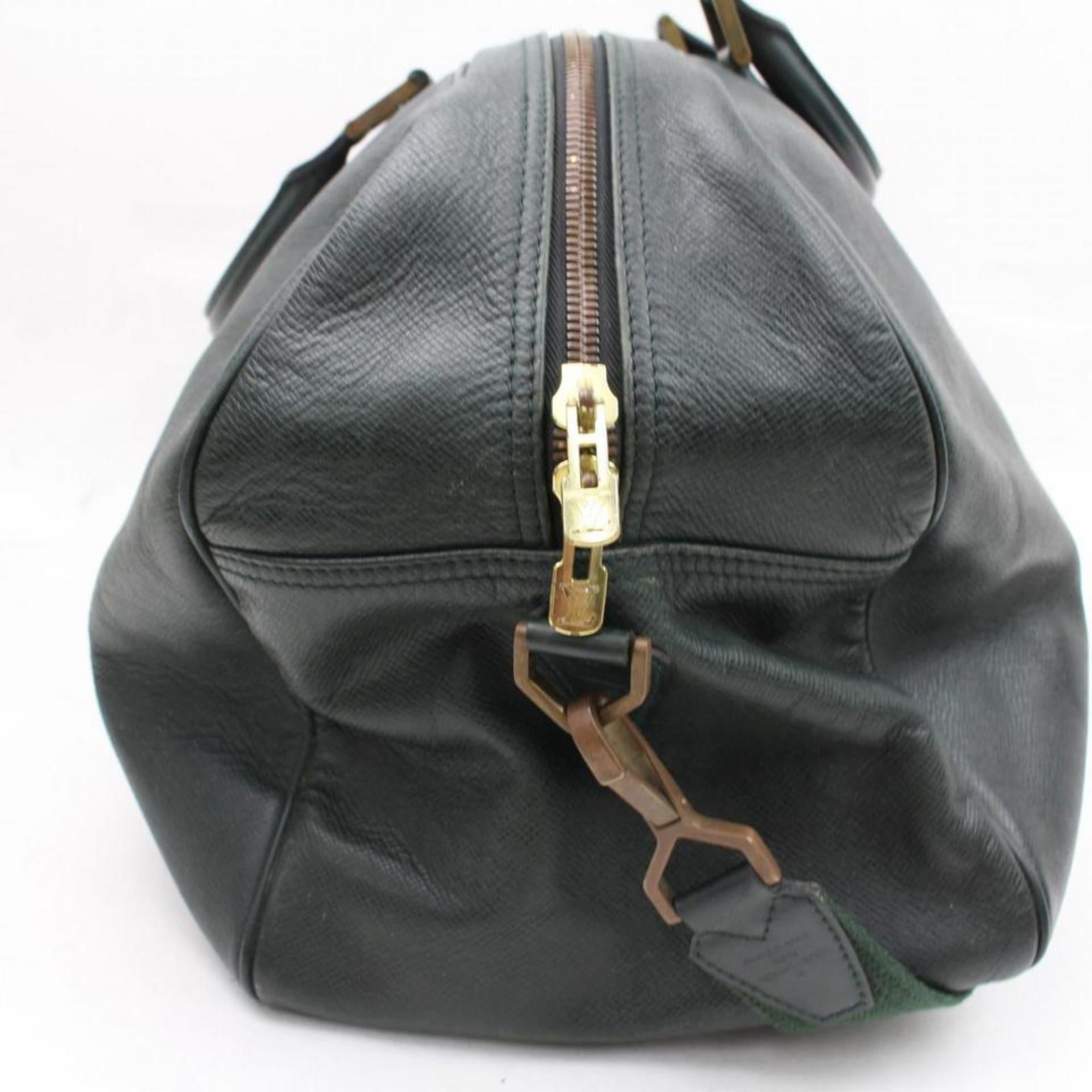 Louis Vuitton Kendall Pm 865993 Green Leather Weekend/Travel Bag For Sale 3
