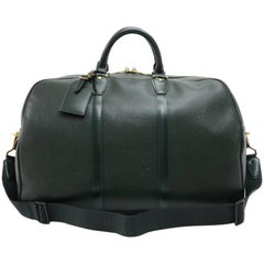Louis Vuitton Kendall PM Dark Green Taiga Leather Travel Bag and Strap
